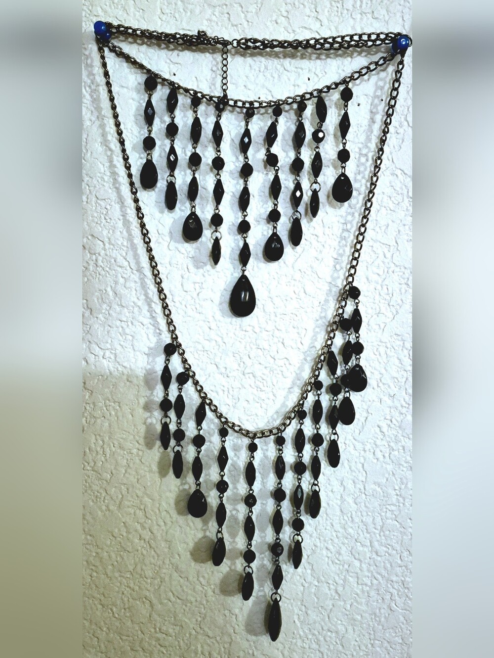 Black chandelier Waterfall Necklace